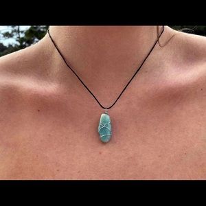 Handmade Amazonite wire wrap necklace!